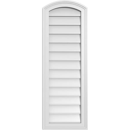 Ekena Millwork Arch Top Surface Mount PVC Gable Vent: Functional, w/ 2"W x 1-1/2"P Brickmould Frame, 14"W x 40"H GVPAR14X4002SF